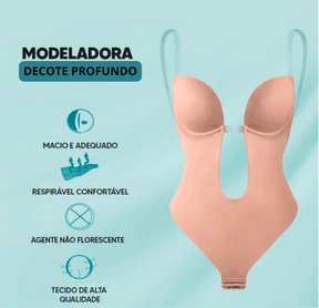 Body Modelador Decote Profundo