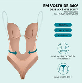 Body Modelador Decote Profundo