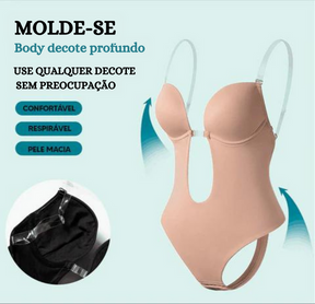 Body Modelador Decote Profundo